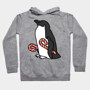 Christmas Penguin Holding Candy Cane Hoodie